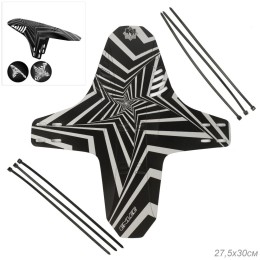 Крыло-брызговик универсальное MTB COMIRON (переднее/заднее), СВЕТООТРАЖАЮЩЕЕ, 27,5х30см. Reflective star