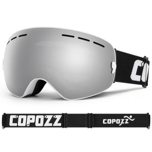 Маска горнолыжная COPOZZ 201 Pro белая оправа с зеркальной линзой