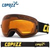 Маска горнолыжная COPOZZ 201 Pro черная оправа с оранжевой линзой
