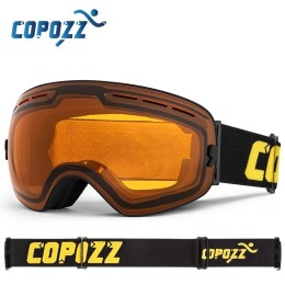 Маска горнолыжная COPOZZ 201 Pro черная оправа с оранжевой линзой