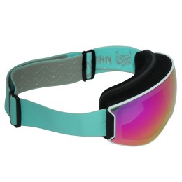 Маска горнолыжная White Owl FA-079, розовая с серым (съемная линза)