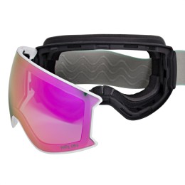 Маска горнолыжная White Owl FA-079, розовая с серым (съемная линза)