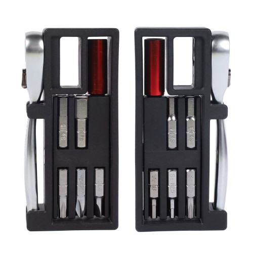 Мультитул KRAFTBIKE 11в1, шестигранные крестовые плоские torx отвёртки, выжимка цепи, с трещоткой