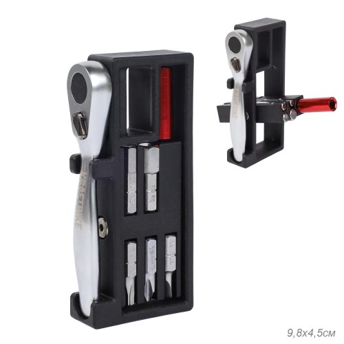 Мультитул KRAFTBIKE 11в1, шестигранные крестовые плоские torx отвёртки, выжимка цепи, с трещоткой