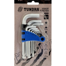 Набор ключей шестигранников TUNDRA comfort, CrV 1.5 - 10 мм 9 штук с шаром