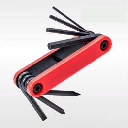 Набор шестигранников, складной ( 4 штуки+2 отвертки), Цвета в ассорт.: красн., син., зелен.