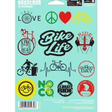 Наклейки на велосипед "Bike life", 21 х 14,8 см