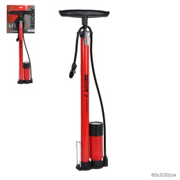 Насос напольный с манометром COMIRON REDDY стальной цилиндр стальная складная ножка ручка и основание литой пластик Presta-Schrader-Dunlop, оранжевый