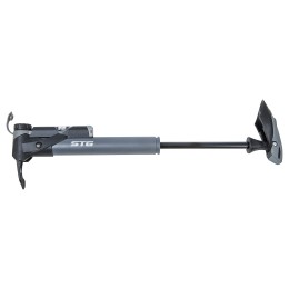 Насос ручной STG GP-961 телескопический с манометром, черно-серый