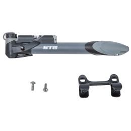 Насос ручной STG GP-961 телескопический с манометром, черно-серый