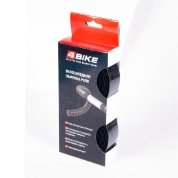 Обмотка руля 4BIKE гелевая противоскользящая ударозащитная элластичная с ромбовидным узором, черная