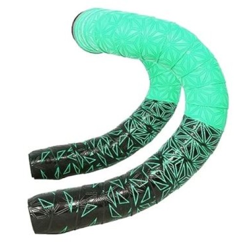 Обмотка руля антискользящая двуцветная с геометрическим рисунком, черный/мятный