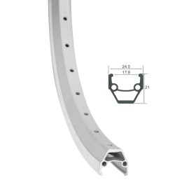 Обод 27.5" HLQC-02AB, 32H, V-br, двойной, cеребристый
