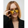 Очки солнечные поляризационные, uv 400, черная оправа, желтые высокие линзы
