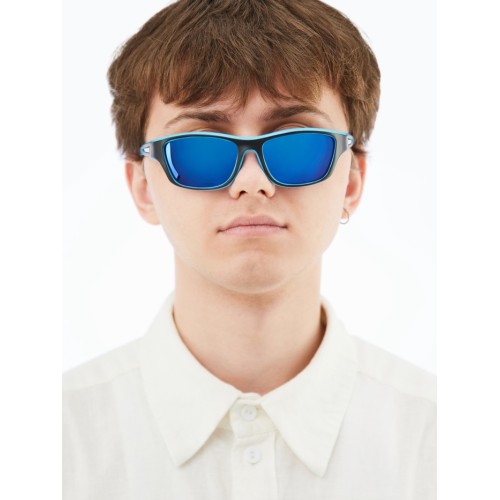 Очки солнечные спортивные, uv 400, голубая оправа, черная линза