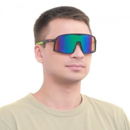 Очки спортивные "Мастер К", uv 400, ширина 14.1 см, дужка 13.4 см, линза 7.2 х 5.3 см, черно-салатовая оправа
