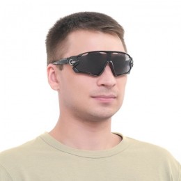 Очки спортивные "Мастер К", uv 400, ширина 15 см, дужка 13.5 см, линза 8 х 5.1 см, черные