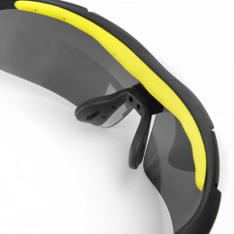 Очки велосипедные, матово-черная с лаймом, оправа с черными линзам