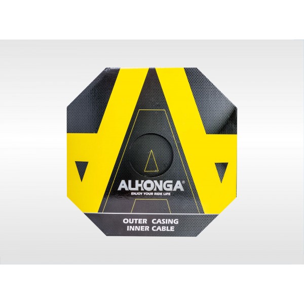 Оплетка троса переключения "ALHONGA" , толщина 4 мм, цвет черный, цена за бухту 50м, упак.картонный бокс (продольное сечение) Тайвань