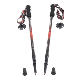 Палки треккинговые Everest Red 105-135см. 3-х секционные 16/14/12мм. Alu7075, ручка EVA, система Antishook