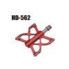 Педали EXPERT HONGDING HD-562, 9/16 резьба, CNC корпус, 3 пром. подшипника, 85х94мм, с рефлектором, CR-MO ось, красные