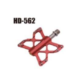 Педали EXPERT HONGDING HD-562, 9/16 резьба, CNC корпус, 3 пром. подшипника, 85х94мм, с рефлектором, CR-MO ось, красные
