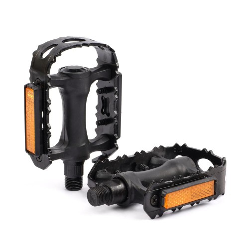 Педаль MTB HONGDING HD-905, 9/16 резьба, PP+STEEL корпус, сталь. подшипник, 103х82мм, с рефлектором, 2S ось, black, 1 пара /HD-905