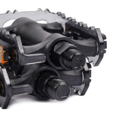 Педаль MTB HONGDING HD-905 PC, 9/16 резьба, PP+PC корпус, сталь. подшипник, 103х82мм, с рефлектором, 2S ось, black-silver, 1 пара /HD-905 PC