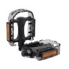 Педаль MTB HONGDING HD-905 PC, 9/16 резьба, PP+PC корпус, сталь. подшипник, 103х82мм, с рефлектором, 2S ось, black-silver, 1 пара /HD-905 PC