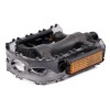 Педаль MTB HONGDING HD-905 PC, 9/16 резьба, PP+PC корпус, сталь. подшипник, 103х82мм, с рефлектором, 2S ось, black-silver, 1 пара /HD-905 PC