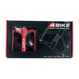 Педали 4BIKE K315SRED, 116х98х16 мм, 3 ПП, Cr-Mo ось, красные
