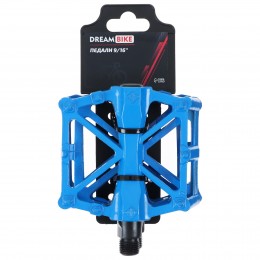 Педали 9/16" с подшипником, алюминиевые, голубые