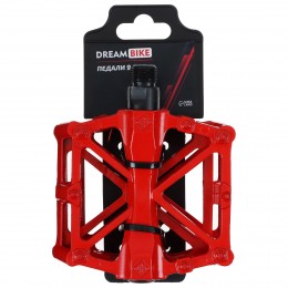 Педали 9/16" с подшипником, алюминиевые, красные