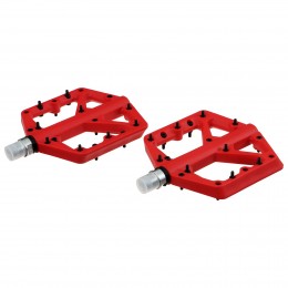Педали 9/16" с пром.подшипником, нейлон, съёмные шипы, красные