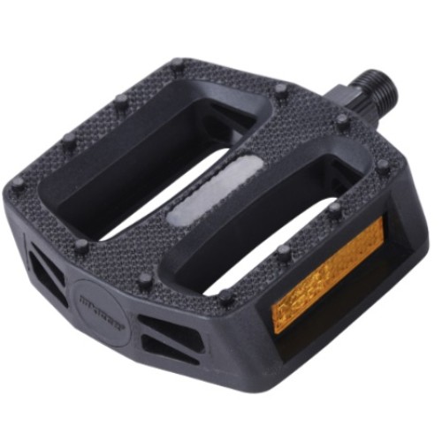 Педали BMX COMIRON MX-P657, 9/16 резьба, PP корпус, сталь. подшипник, 108х98мм, с рефлектором, black