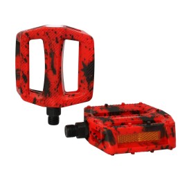 Педали BMX COMIRON MX-P657, 9/16 резьба,108х98мм, W/T print black-red