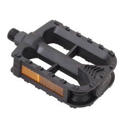 Педали CITY MIXIEER MX-P633, полипропилен, стальные подшипники, ось 2S, с рефлектором, 99х75мм, резьба 9/16, черные