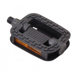 Педали детские MIXIEER KIDS MX-P604S, полипропиленовый корпус 90х70мм, чёрные с рефлектором, резьба 1/2 дюйма