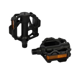 Педали детские MIXIEER KIDS MX-P682, полипропилен, без подшипников, ось 4S, с рефлектором, 97х73мм 1 пара. Резьба 9/16, черные