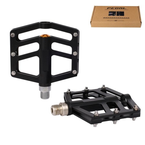 Педали EXPERT HONGDING HD-568, 9/16 резьба, CNC корпус, 3 пром. подшипника, 90х101мм, с рефлектором, CR-MO ось, черные