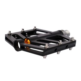 Педали EXPERT HONGDING HD-568, 9/16 резьба, CNC корпус, 3 пром. подшипника, 90х101мм, с рефлектором, CR-MO ось, черные