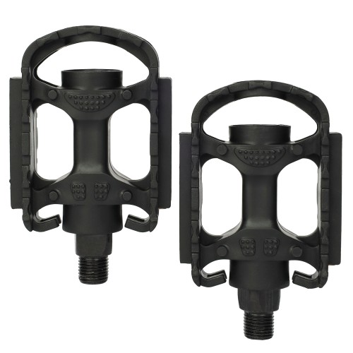 Педали KIDS MIXIEER MX-P619, 1/2 резьба, PP корпус, W/O подшипник, 94х67мм, с рефлектором, 4S ось, black
