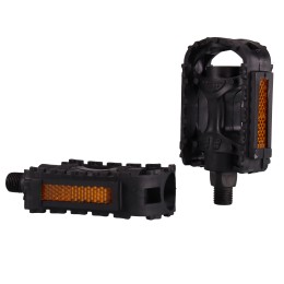 Педали KIDS MIXIEER MX-P619, 1/2 резьба, PP корпус, W/O подшипник, 94х67мм, с рефлектором, 4S ось, black