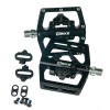 Педали контактные 4BIKE PD15 черные, SPD совместимые, 103х98х30 мм, ПП, ось Cr-Mo, платформа/замок, черные