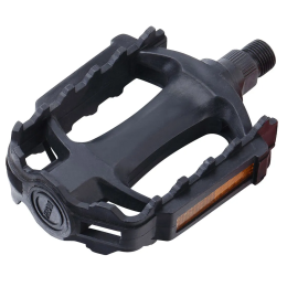 Педали MIXIEER MX-P603, полипропилен, стальные подшипники, ось 2S, с рефлектором, 98х84мм, резьба 9/16, черные