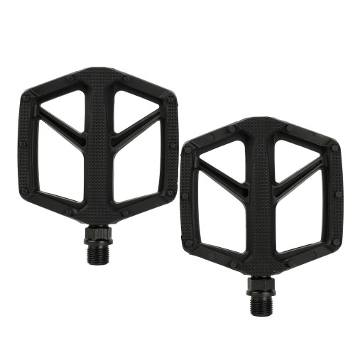 Педали MTB MIXIEER MX-P556, 9/16 резьба, PP корпус, 1DU подшипник, 108х107мм, с рефлектором, сталь ось, vacuum black, черные