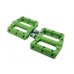 Педали Tech Team N-5 green нейлон со съемными шипами, пром. подш.