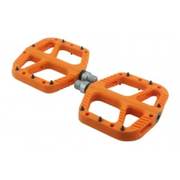 Педали Tech Team N-9 orange нейлон со съемными шипами, подш. скольж.