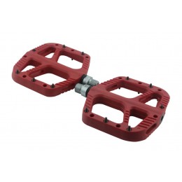 Педали Tech Team N-9 red нейлон со съемными шипами, подш. скольж.