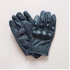 Перчатки кожанные с защитой Superbike, перфорированные, Touch screen (мото/вело/самокат), черные с розовыми строчками